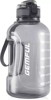 LuxusKollektion Trinkflasche 2L mit Zeitmarkierung, BPA-frei, grau