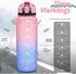 LuxusKollektion Trinkflasche mit Zeitmarkierung 1000ml, Tritan, auslaufsicher, hellrosa-blau