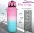 LuxusKollektion Trinkflasche mit Zeitmarkierung, Tritan, rosa-smaragd, 500ml