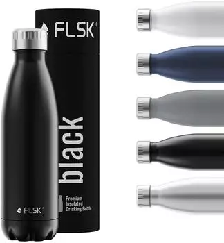 FLSK Isolierflasche 500ml, Edelstahl, schwarz