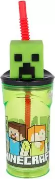 Stor Minecraft 3D Figur Trinkglas aus Kunststoff, 360ml, mehrfarbig (40466)