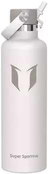 Super Sparrow FlipFlow Trinkflasche Edelstahl 1000ml mit Strohhalm, BPA-frei