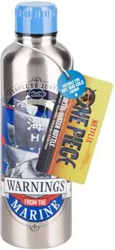Paladone One Piece Marines Wasserflasche, Edelstahl, Schraubverschluss