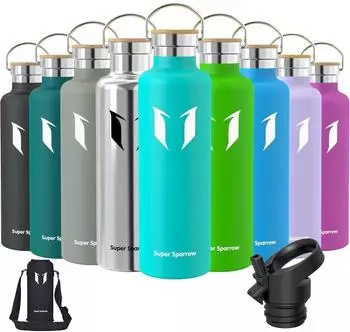 Super Sparrow Trinkflasche Edelstahl 500ml, auslaufsicher, BPA-frei, minze