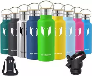 Super Sparrow Trinkflasche Edelstahl 500ml, auslaufsicher, apfelgrün
