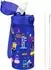 LuxusKollektion Kinder-Trinkflasche mit Strohhalm, Edelstahl, blaues Baufahrzeug, 420ml