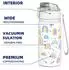 LuxusKollektion Trinkflasche Kinder 420ml Edelstahl mit Strohhalm, weißer Regenbogen