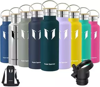 LuxusKollektion Thermoflasche Edelstahl 620ml, auslaufsicher, BPA-frei, jade