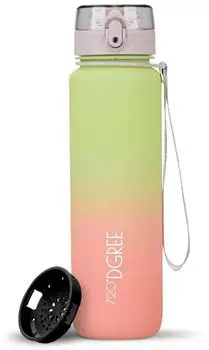 720°DGREE uberBottle Multicolour softTouch Trinkflasche mit Sieb, mint/blush, 1l (720_24_1000ml_mint-blush)