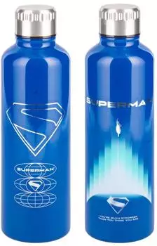 Paladone Superman DC Comics Metallflasche, blau, 500ml (14871)