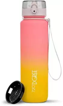 720°DGREE uberBottle Multicolour softTouch mit Sieb, peach/yellow, 1l (720_24_1000mlight_peach-yellow)