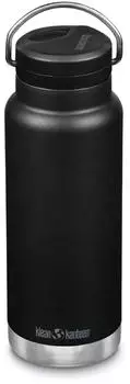 Klean Kanteen TKWide Isolier-Trinkflasche 946ml Twist Cap mit Strohhalm, schwarz (K32TKWPT-BK)