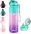 LuxusKollektion Trinkflasche Edelstahl 500ml, doppelwandig, mit Strohhalm