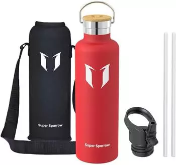 Super Sparrow LuxusKollektion Trinkflasche Edelstahl 1000ml, auslaufsicher, BPA-frei