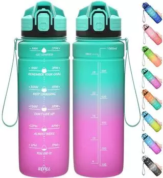 LuxusKollektion Trinkflasche Kinder & Erwachsene 700ml, Tritan, smaragd-lila