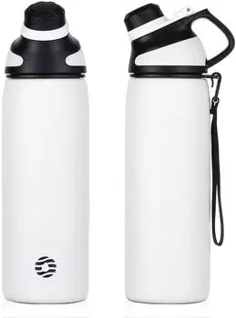 LuxusKollektion Trinkflasche Edelstahl Magnetdeckel 1L, wei&szlig;, BPA-frei