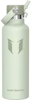 LuxusKollektion Thermosflasche mit Strohhalm 750ml, Edelstahl, smaragd, BPA-frei