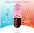 LuxusKollektion Trinkflasche mit Strohhalm, doppelwandig, Edelstahl, 700ml, rosa-weiß