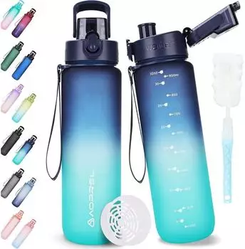 LuxusKollektion AOPREL Trinkflasche 1l, Tritan, BPA-frei, auslaufsicher