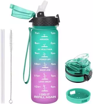 LuxusKollektion Trinkflasche Kinder 500ml mit Strohhalm, auslaufsicher, BPA-frei