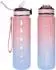 LuxusKollektion Sport-Wasserflasche 1l mit Strohhalm und Zeitmarkierungen, BPA-frei, pink/blau
