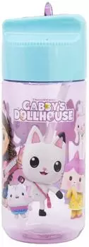 Stor Gabby's Dollhouse Trinkflasche mit Strohhalm, Ecozen, 430ml (21236)