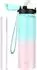LuxusKollektion Isolierflasche mit Strohhalm 1L, Edelstahl, grün/rosa, auslaufsicher