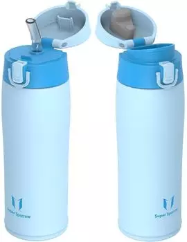 Super Sparrow Thermoflasche Edelstahl 500ml, auslaufsicher, BPA-frei, hellblau