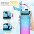 LuxusKollektion Sport-Trinkflasche Tritan BPA-frei mit Zeitmarkierung 700ml, blau-lila