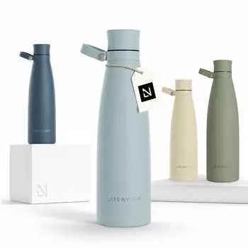 LARS NYSØM Isolierte Trinkflasche aus Edelstahl, doppelwandig, 750ml (NAD-4-SKYBLU)
