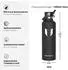 Super Sparrow FlipFlow Trinkflasche Edelstahl 1000ml, schwarz, mit Strohhalm, BPA-frei