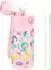 LuxusKollektion Trinkflasche Kinder, Edelstahl mit Strohhalm, rosa Meerjungfrau, 420ml