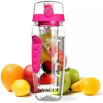 La Vague Vitality Trinkflasche mit Fr&uuml;chtesieb-Einsatz, pink (42723345-0)