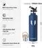 Super Sparrow Edelstahl-Trinkflasche 1000ml, auslaufsicher, BPA-frei, 2 Deckel, kobalt