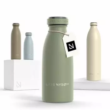 LARS NYSØM Trinkflasche Edelstahl 350ml, doppelwandig (EL-D-XS-SAGE)