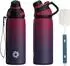 LuxusKollektion Thermoflasche Edelstahl 600ml, Magnetverschluss, BPA-frei, rot/lila