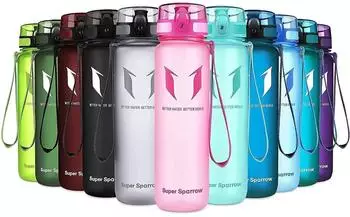 LuxusKollektion Sportflasche Tritan BPA-frei 1000ml, rosa