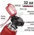 LuxusKollektion Thermoflasche mit Strohhalm, Edelstahl, 1L, rot
