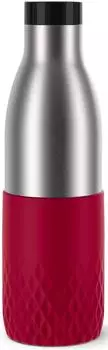 Emsa Bludrop Sleeve Isolierflasche Edelstahl/Silikon 0,7L rot (96567503-0)