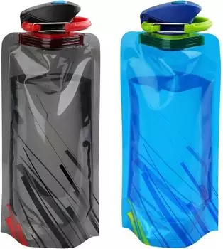 LuxusKollektion Faltbare Trinkflasche 2er-Set, 700ml, BPA-frei