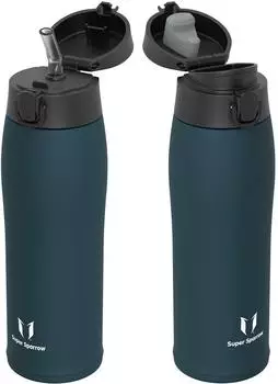 LuxusKollektion Thermosflasche Edelstahl 750ml BPA-frei mit 2 Deckeln