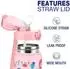 LuxusKollektion Kinder-Trinkflasche Meerjungfrau 550ml, Edelstahl mit Strohhalm, rosa