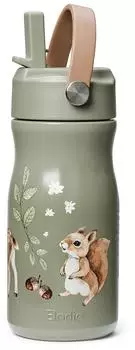 Elodie Chipmunk Darling Thermoflasche mit Trinkhalm, 420ml, doppelwandig (10h)