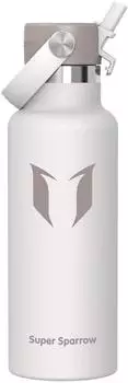 Super Sparrow Thermosflasche Edelstahl 500ml, grau, auslaufsicher, BPA-frei