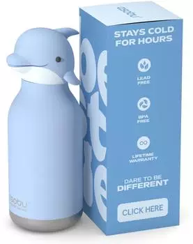 Asobu Bestie Trinkflasche Delfin, Edelstahl, 460ml