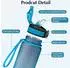 LuxusKollektion Trinkflasche mit Strohhalm 1l, BPA-frei, tiefes Blau
