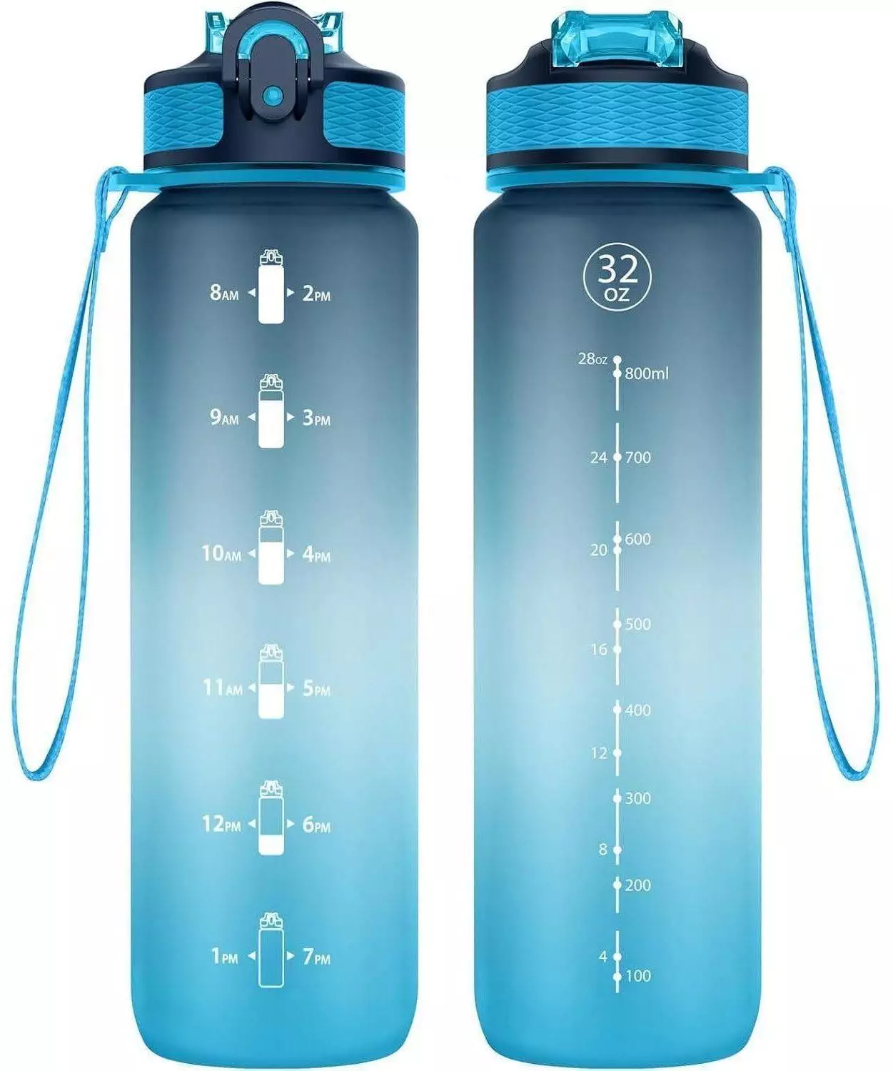 LuxusKollektion Trinkflasche mit Strohhalm 1l, BPA-frei, tiefes Blau Sport- Trinkflasche ab 47,99€