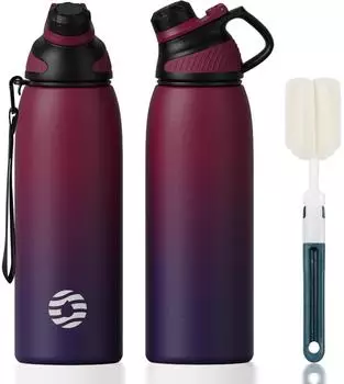 LuxusKollektion Edelstahl-Trinkflasche mit Magnetdeckel, BPA-frei, 1000ml