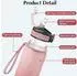 LuxusKollektion Trinkflasche mit Strohhalm 1L, Tritan, BPA-frei, hellrosa