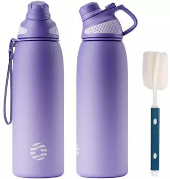 LuxusKollektion Trinkflasche Edelstahl mit Magnetdeckel, lila, 1000ml